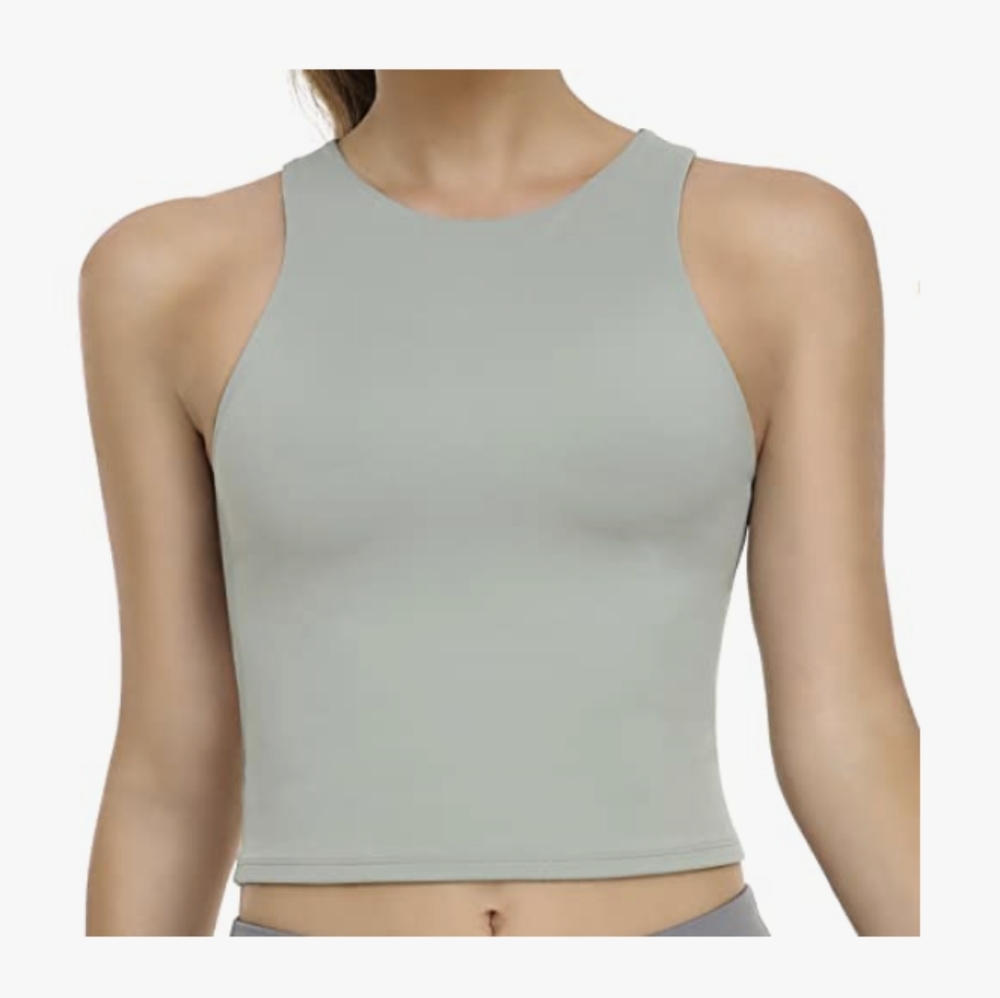 Colorfulkoala XL Women's High Neck Cropped Tank, washed never worn, safe green